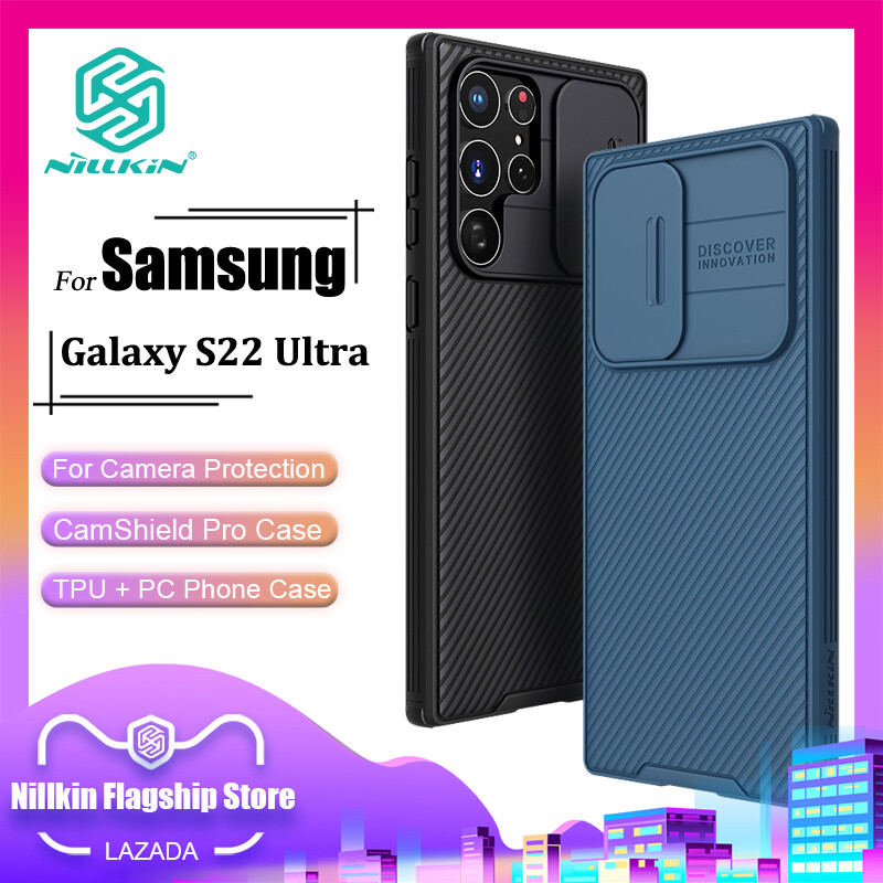 Nillkin Fashion Camera Protect Case for Samsung Galaxy S22 Ultra Phone Cases Business TPU + PC Camera Protect Shockproof Privacy Back Cover