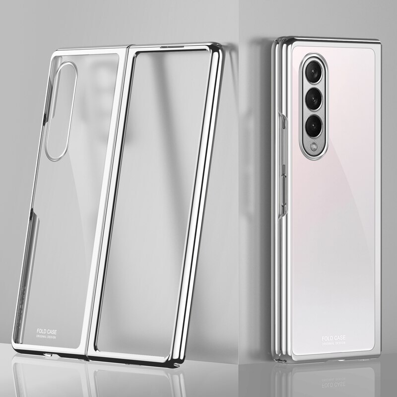 Hoce fashion z fold 3 case for samsung galaxy z fold 3 5g plating z fold 2 cover zfold2 fold3 shockproof back shell for galaxy z fold 2 cases