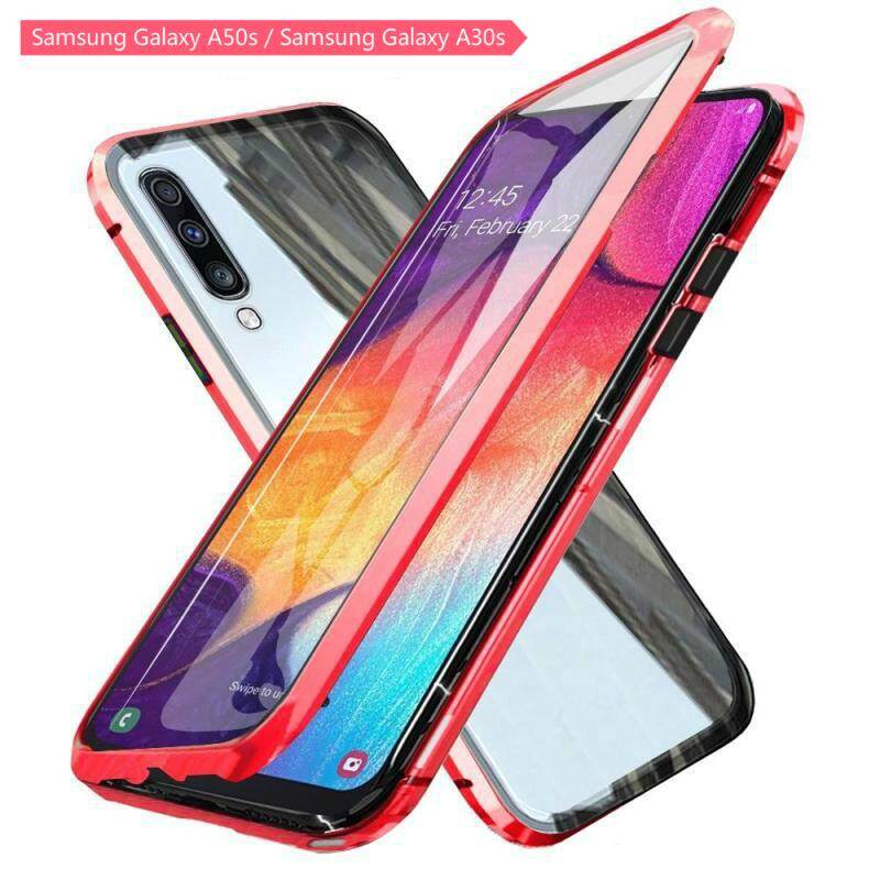For Samsung Galaxy A50s / Samsung Galaxy A30s Magnetic Case 360 Front+Back double-sided 9H Tempered Glass Case For Samsung Galaxy A50s / Samsung Galaxy A30s Metal Bumper Case