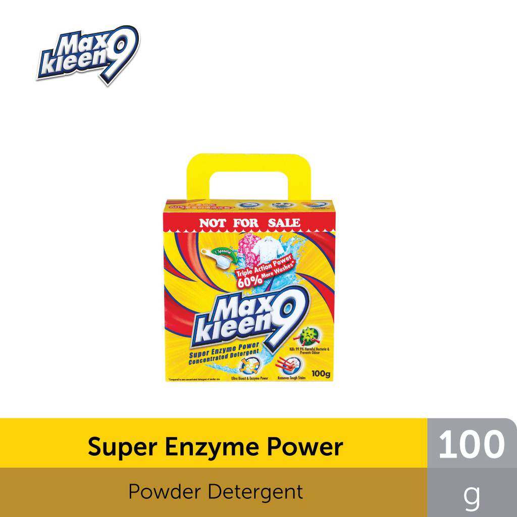 Maxkleen 9 Super Enzyme Powder Detergent 100G Lazada