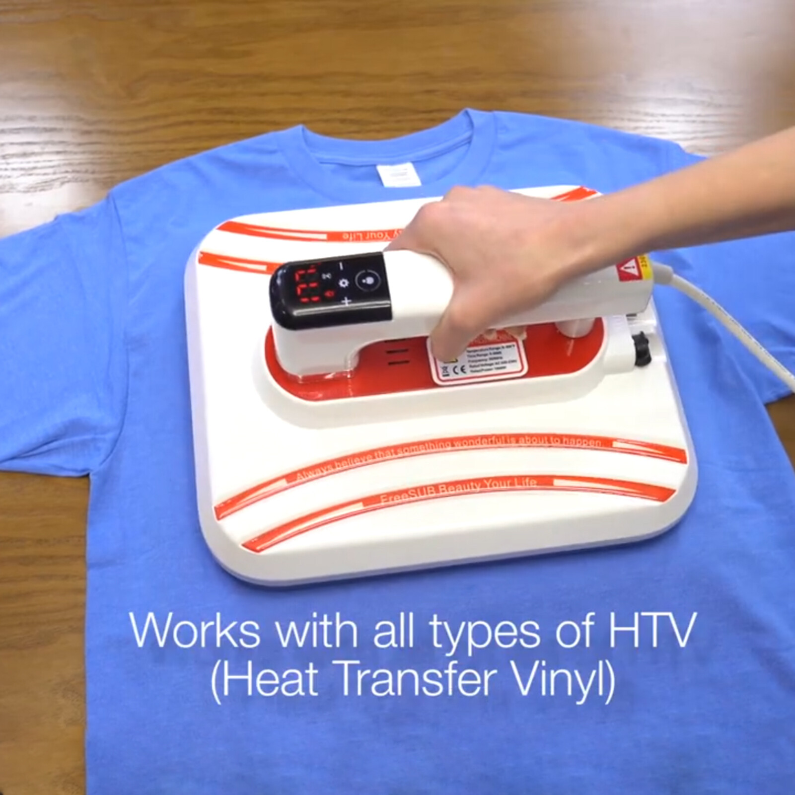 Smart Sensor Protable Heat Press Machine T-Shirt Printing Easy Heating Transfer Press Iron Machines for Baby Clothes Bags Hats Pads Blanket Phone Case Mouse Pad HTV Vinly Projects DIY Home Business 7x8''