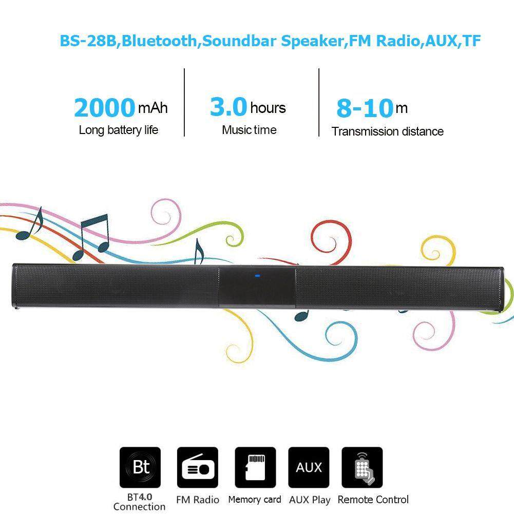 Loa thanh dài siêu trầm Bluetooth Gaming Soundbar để bàn BS-28B dùng cho máy vi tính để bàn, máy tính...