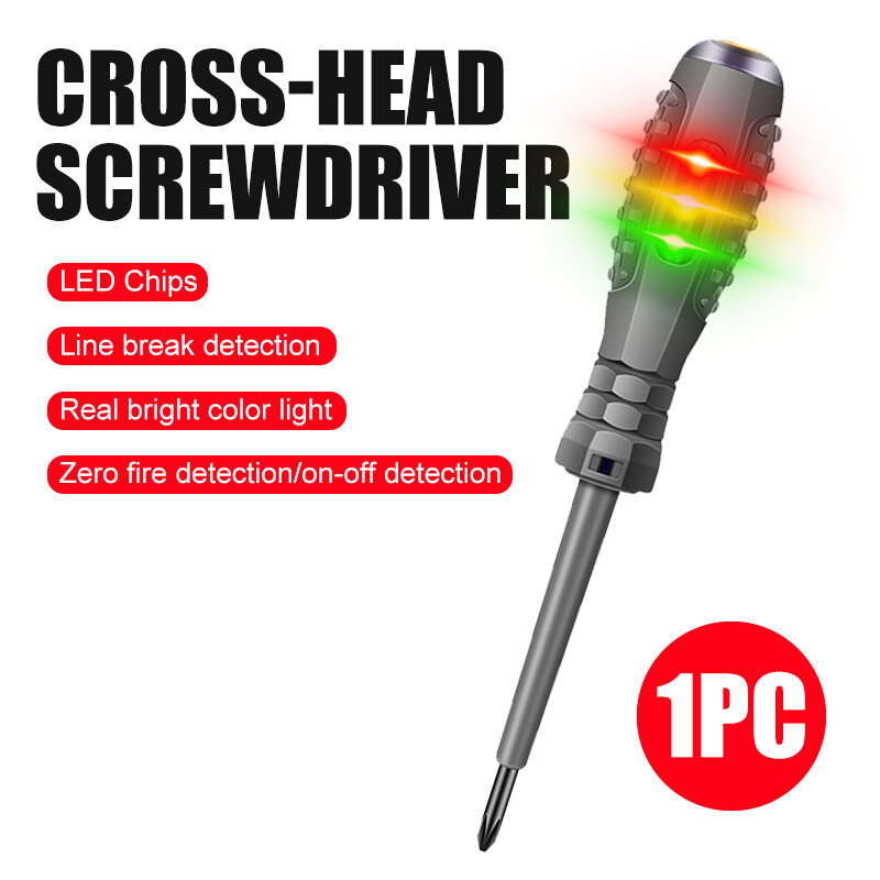 100-250V Voltage Tester Pen Inductive Test Pen Screwdriver Voltmeter Power Detector Electrical Voltage Indicator Light Circuit Tester