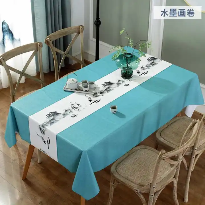 teal table cover