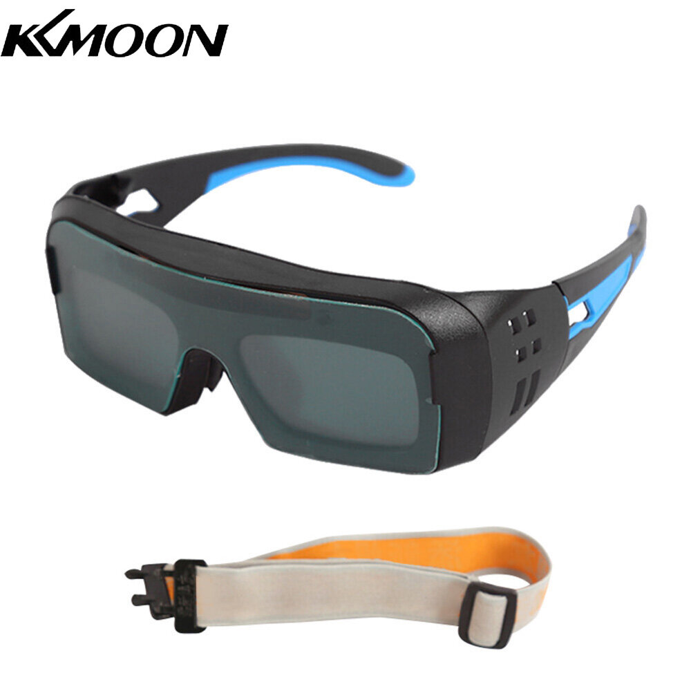 KKmoon Solar Power Auto Darkening Welding Glasses Safety Protective Welders Glasses Argon Arc Welding Electric Welding Glasses Practical Welding Glasses Utility Welding Tools