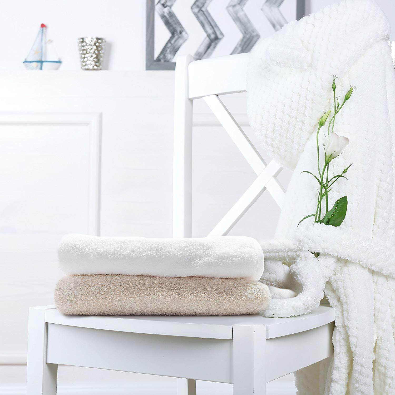 Circlet Egyptian CottonHighly Absorbent spa Luxury White Bath Towels Large