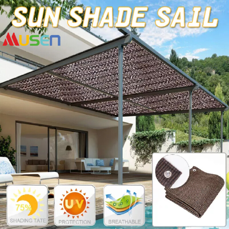 MUSEN Household Sun Shade Outdoor Screen Hot Resistant Protection Sun Shade Mesh Canopy Awning Privacy Sun Shelter for Gardens Indoors Garages