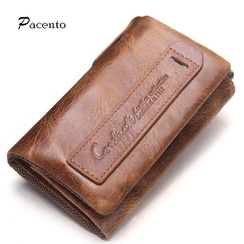 Pacento Genuine Leather Car Key Chain Key Holder Wallet Pouch Multi