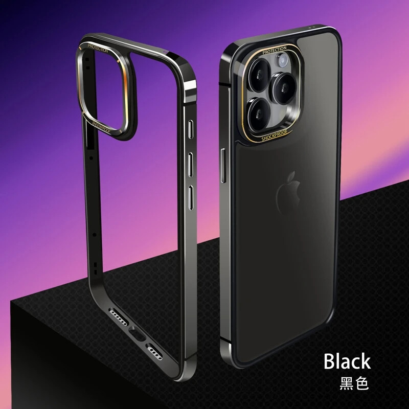 Metal Frame Protective Case For iPhone 15 Pro Max 15 Plus TPU Silicone Edge Bumper Shell For iPhone 15 Pro 14 Pro 14 Pro Max Phone Case Cover