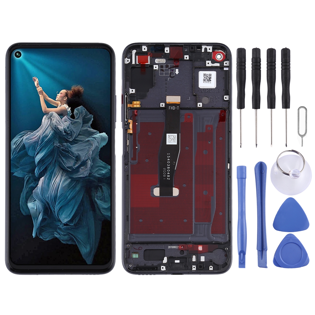 Oem lcd screen for huawei honor 20 / nova 5t digitizer full assembly with frame