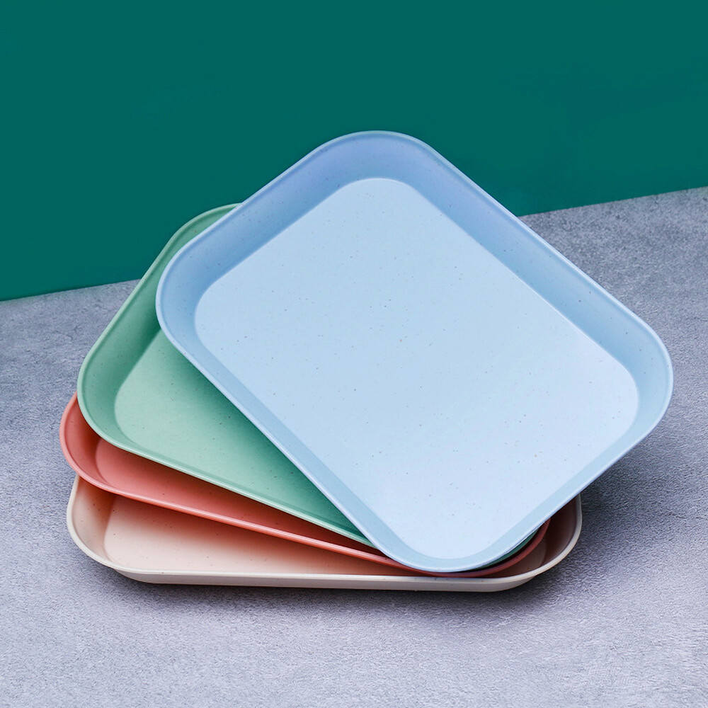 YESPERY Đĩa Hình Chữ Nhật Bằng Rơm Lúa Mì Sáng Tạo Bộ Đồ Ăn Melamine Tốt Cho Sức Khỏe Dụng Cụ Nấu Ăn Nhà Bếp Đĩa Mì Ống Sushi Tráng Miệng Đĩa