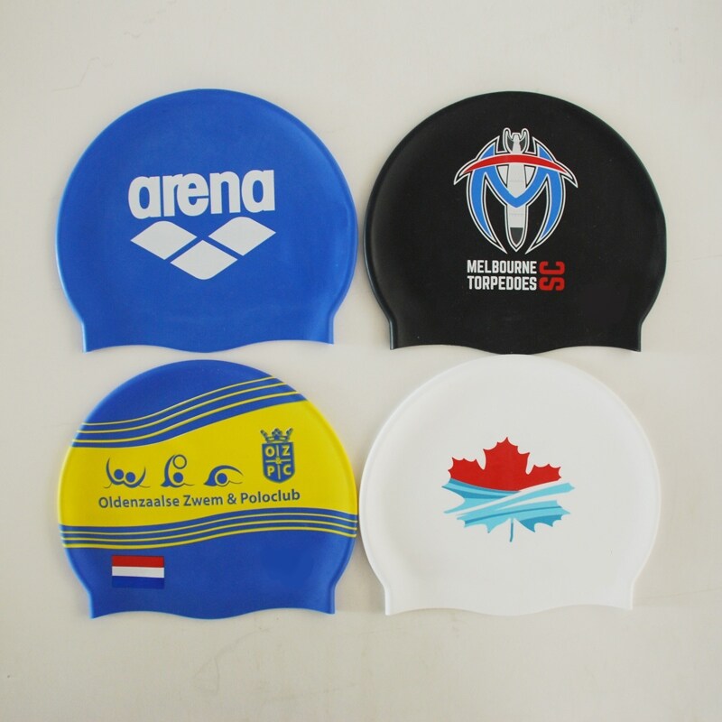 Arena swimming cap men's and women's waterproof non-straight hair long hair special adult children's printing arena silicone swimming cap