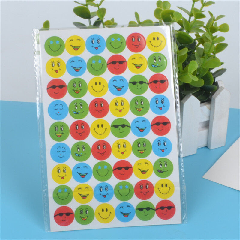 10 Sheets Stickers Children's Smile Star Reward Decals Children's Teachers Label Stickers