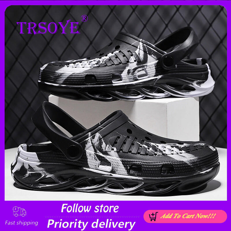 TRSOYE 2022 Thời Trang Unisex Giày Lỗ Lưỡi Dép Thoáng Khí Không