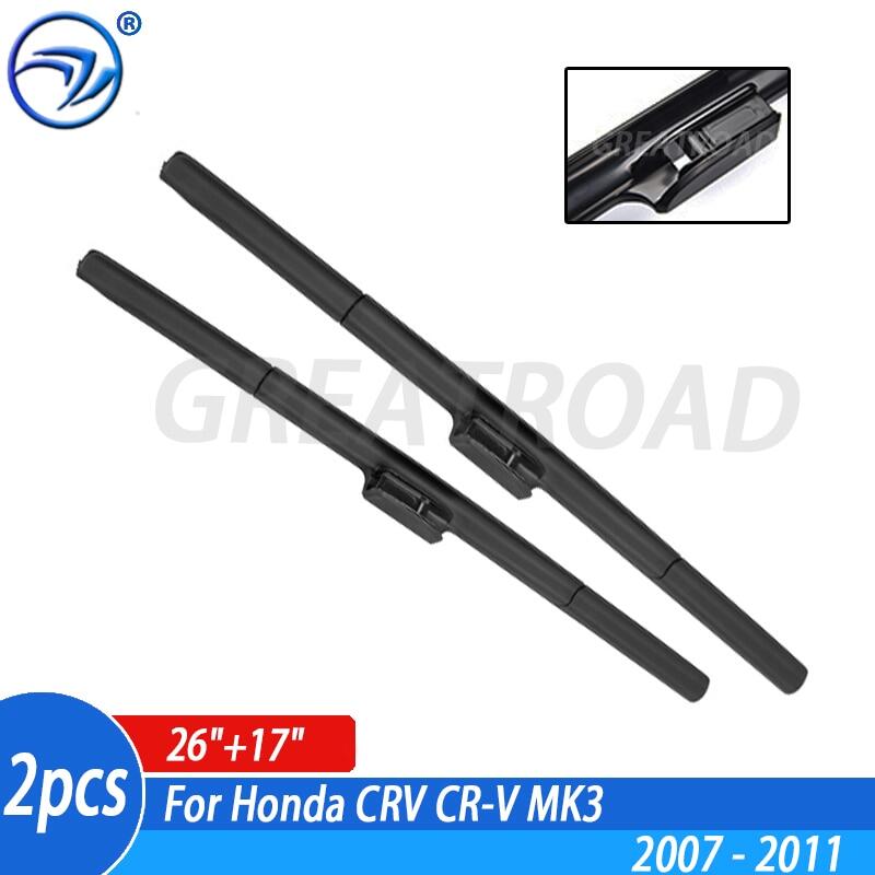 Wiper 4a front wiper blades for honda crv cr-v mk3 2007 - 2011 windshield windscreen front window 26"+17"
