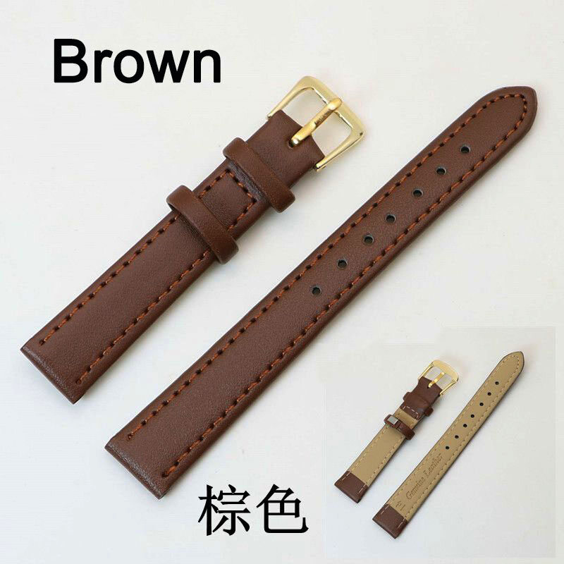 PU Leather Plain Leather Watch Strap Black Brown White Wrist Band 12mm 14mm 16mm 18m 20mm 22mm Universal Leather Watch Band Multi-size Multi-color Low Price Strap