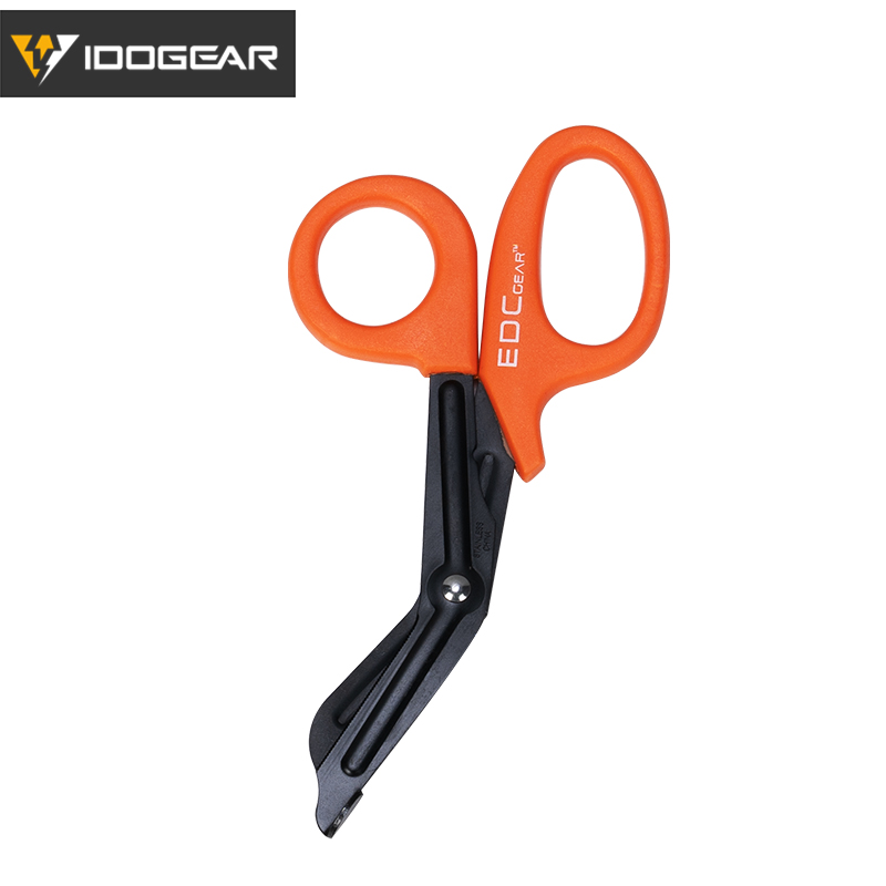 6-Pack EMT Trauma Shears – 5.5" Orange Paramedic Utility Scissors, Curved Blunt Tip