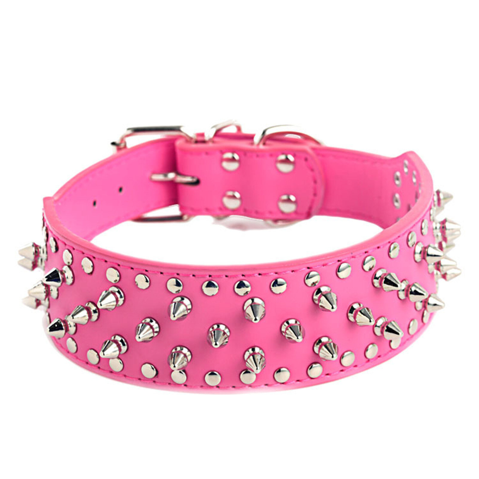 Aixuexi big metal rivet dog collar anti breaking rope chain pet collar belt supply