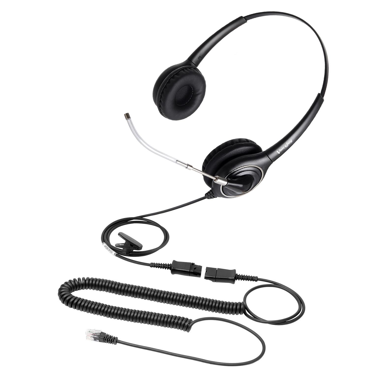Grandstream Headset With Noise-Canceling Mic & Volume Control - RJ9 Connector, Black