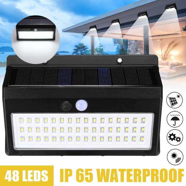 48LED năng lượng mặt trời cảm biến cơ thể Đèn năng lượng mặt trời ánh sáng đèn ngoài trời tích hợp đèn 3 chế độ