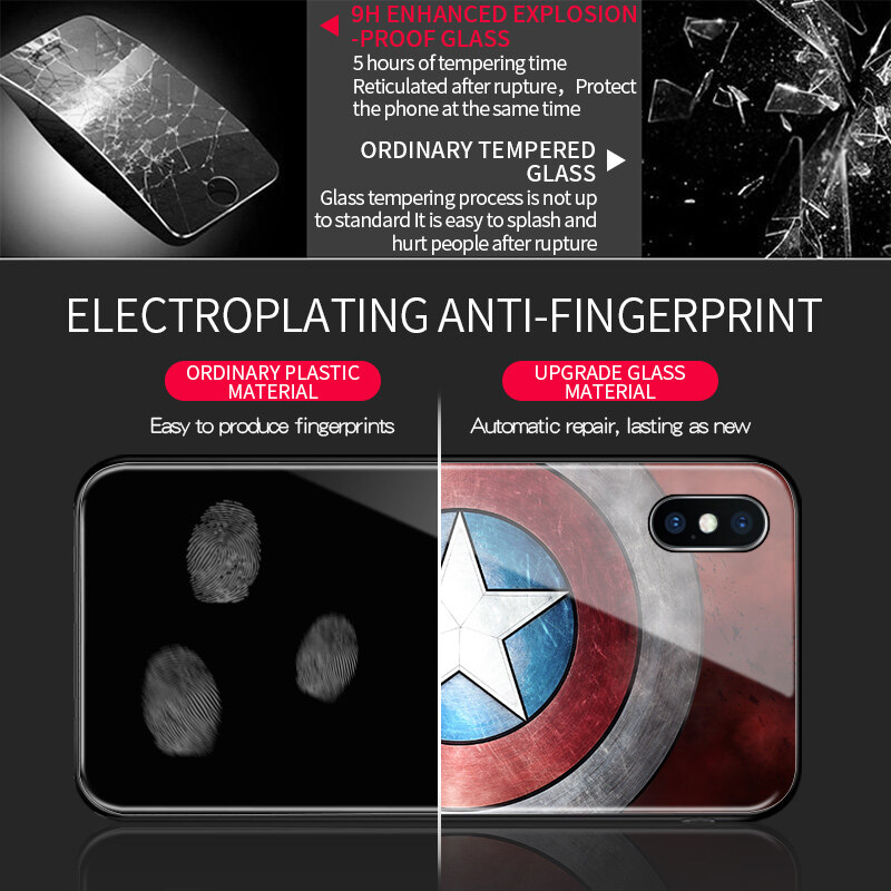 Hontinga Casing Case For Samsung Galaxy Note 20 Note20 Note20 Ultra Case Marvel Phone Case For boys The Superhero For man Cases Captain America Ironman Spiderman Tempered Glass Back Casing Cover Hard Case