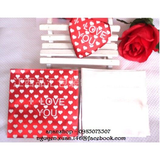 Giấy bạc bọc socola chữ  I LOVE YOU