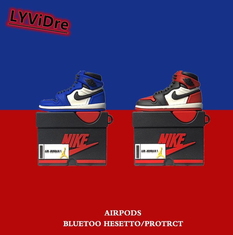 LYViDre 3D Fashion Air High-top Shoes Silicone Case for Airpods Pro 1 2 Case Bluetooth Wireless Earphone Case Charging Box Shockproof Anti-fall Protective Cover