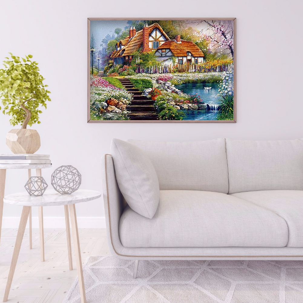 Cross Stitch Kits 11CT Stamped DIY Cabin Full Embroider Needlework
