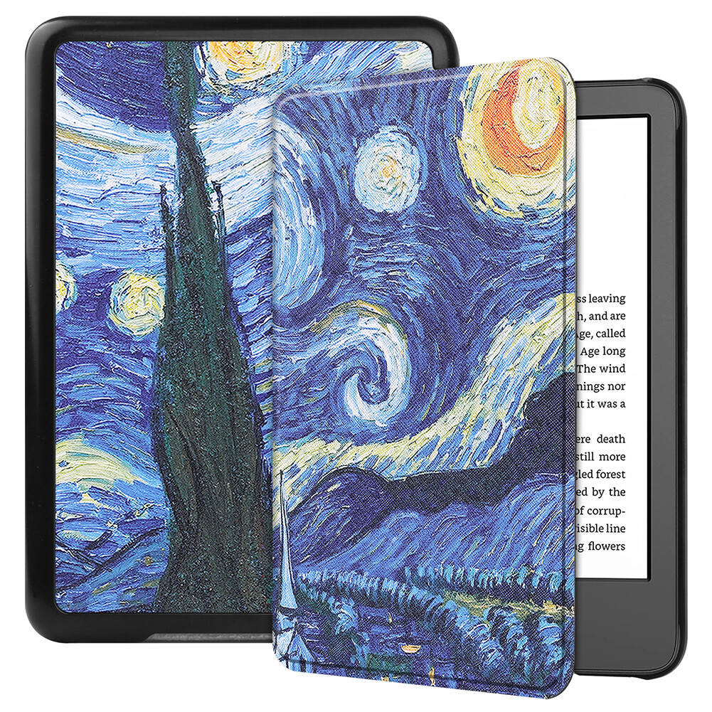 Waterproof E-book Reader Shell PU Leather Hard PC Painted E-book Reader Cover Shell Auto Sleep Replacement for Amazon All-new Kindle 2022