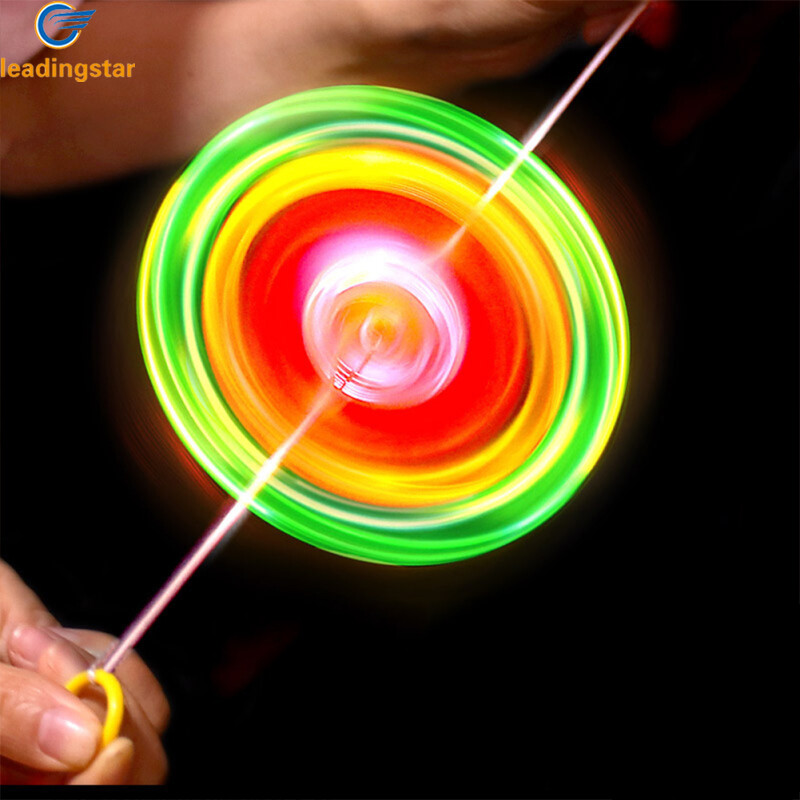 Leadingstar flashing luminous pull line flywheel led light up glow in the dark funny toy for kids