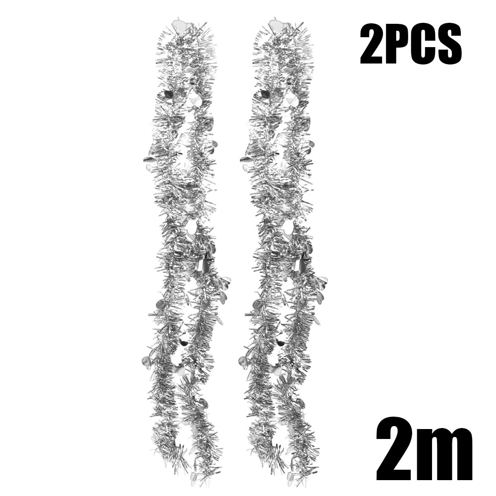 2M Vòng hoa giáng sinh Trang Trí Lá Mây Tinsel Streamer trang sức treo Cây giáng sinh tiệc cưới Đề Nghị Trang Trí