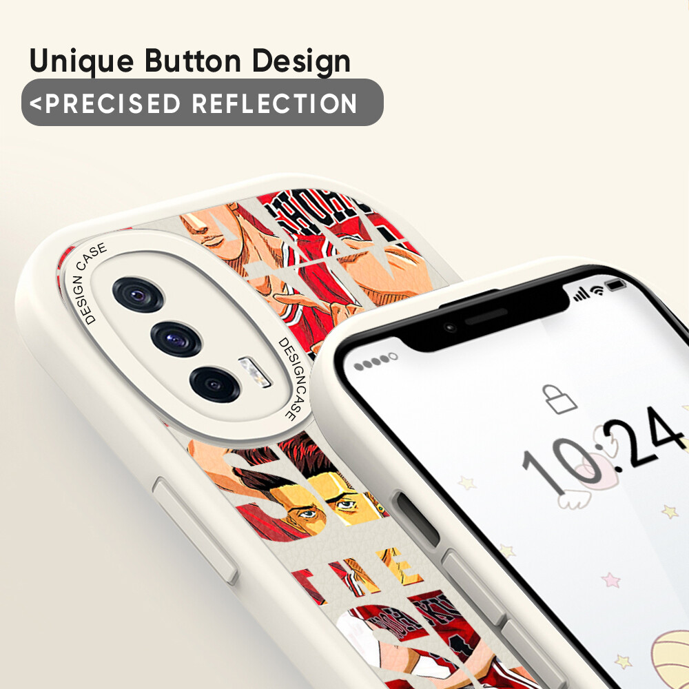 Jizetin Leather Casing For Xiaomi Redmi Note 11 Note 11 5G Note 11 Pro+ 5G Note 11S Note 11T Pro Note 11T Pro+ Handphone Casing Slim Skin Feeling Cartoon SLAM DUNK Leather Back Casing Soft Silicone PU Leather Cover Phone Case