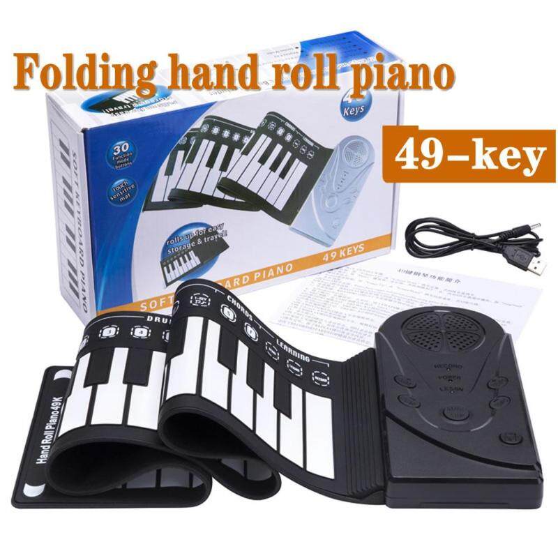 Portable 49-key speaker handscroll electronic piano folding electronic soft keyboard practice piano