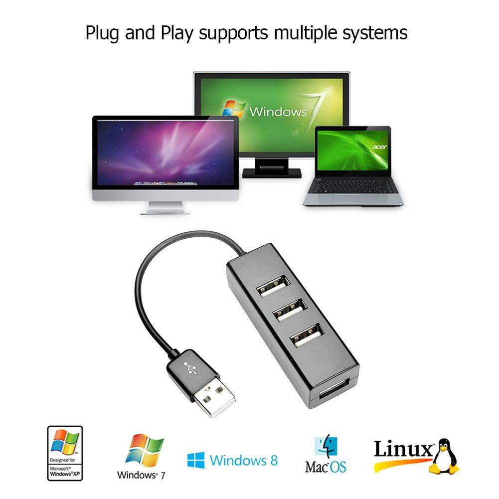 Bộ Chia Nhiều HUB 4 USB 2.0 Thiết Bị Mở Rộng USB Cầm Tay 480M Cho Máy Tính Để Bàn Máy Tính Xách Tay