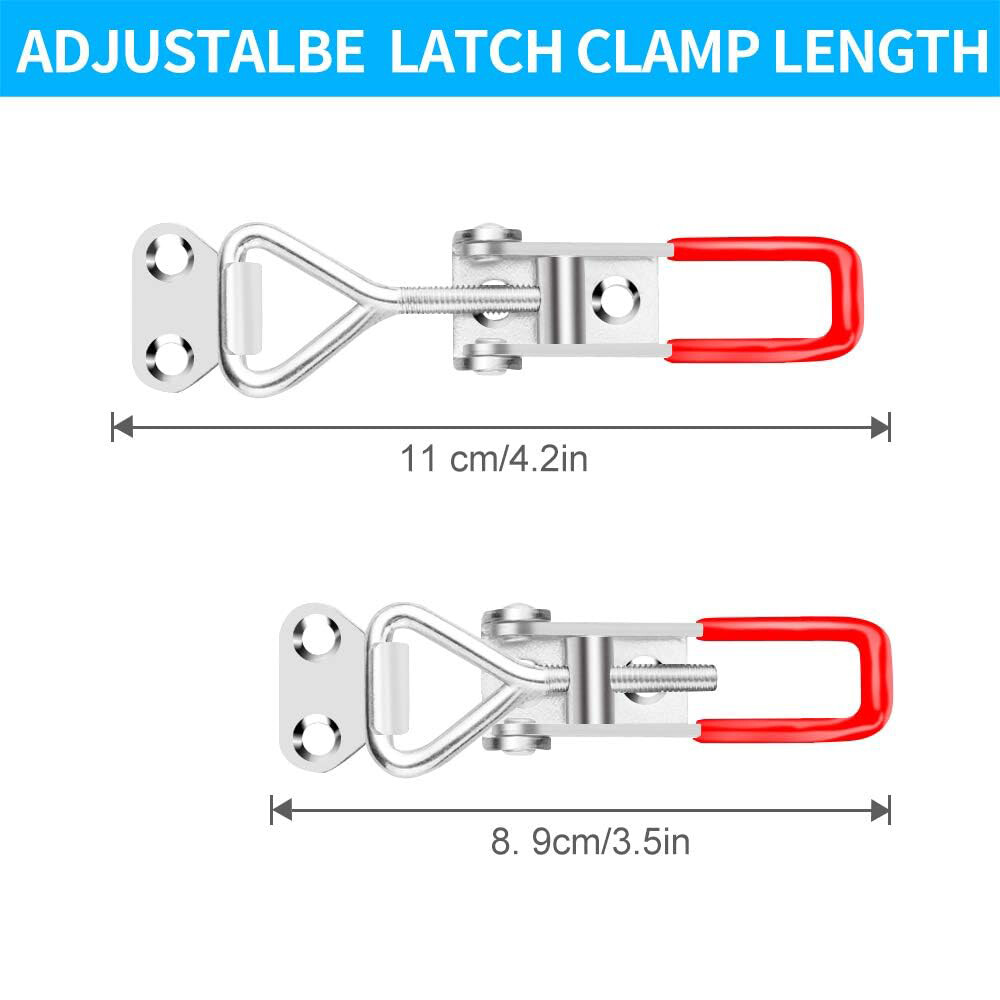 Adjustable Toggle Latch Clamp 4001, 330 Lbs 150Kg Holding Capacity Heavy Duty Quick Release Pull Latch Toggle Clamp for Tool Box Case