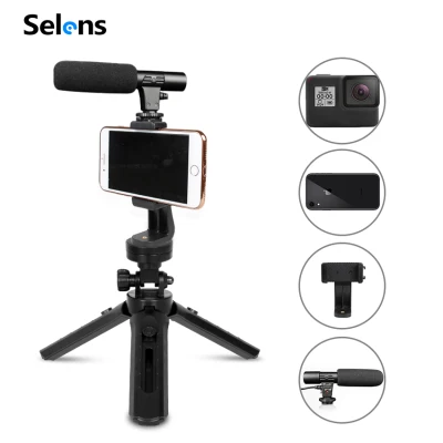 [RAYA SALE] Selens MIC-01 Stereo Camcorder Microphone With Tripod Gopro Compatible Vlog Stand Gimbal Stabilizer for Nikon Canon DSLR Vlog Camera for vlogging Computer PC Mobile Phone Microphone for Huawei Xiaomi iphone 8 X Samsung