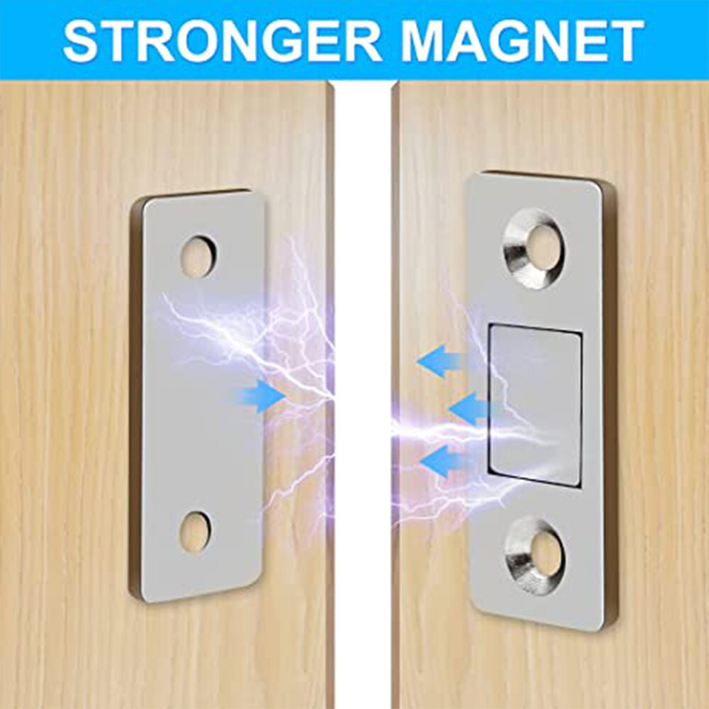 Cabinet Sliding Door Magnets Ultra Thin Magnetic Door Catch Stainless Steel Drawer Magnet Catch for Kitchen Door Closure Cabinet Closer Cupboard Closet Door Magnetic Latches Hardware