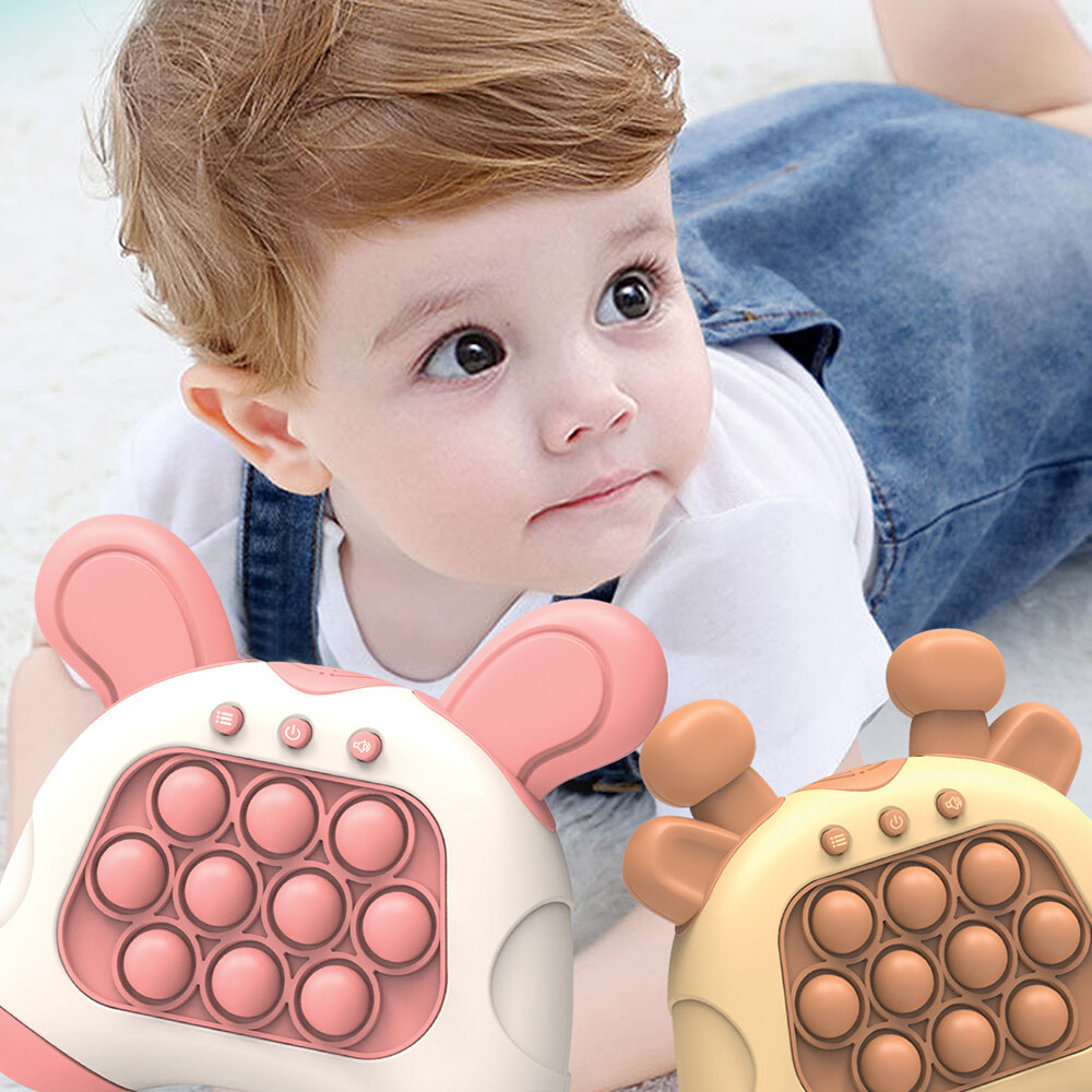 sanhe Pop It Quick Push Game Console Electronic Speed Push Pop It Game Console Mainan Edukasi Anak Fokus Training Whack-A-Mole Silikon Eliminasi