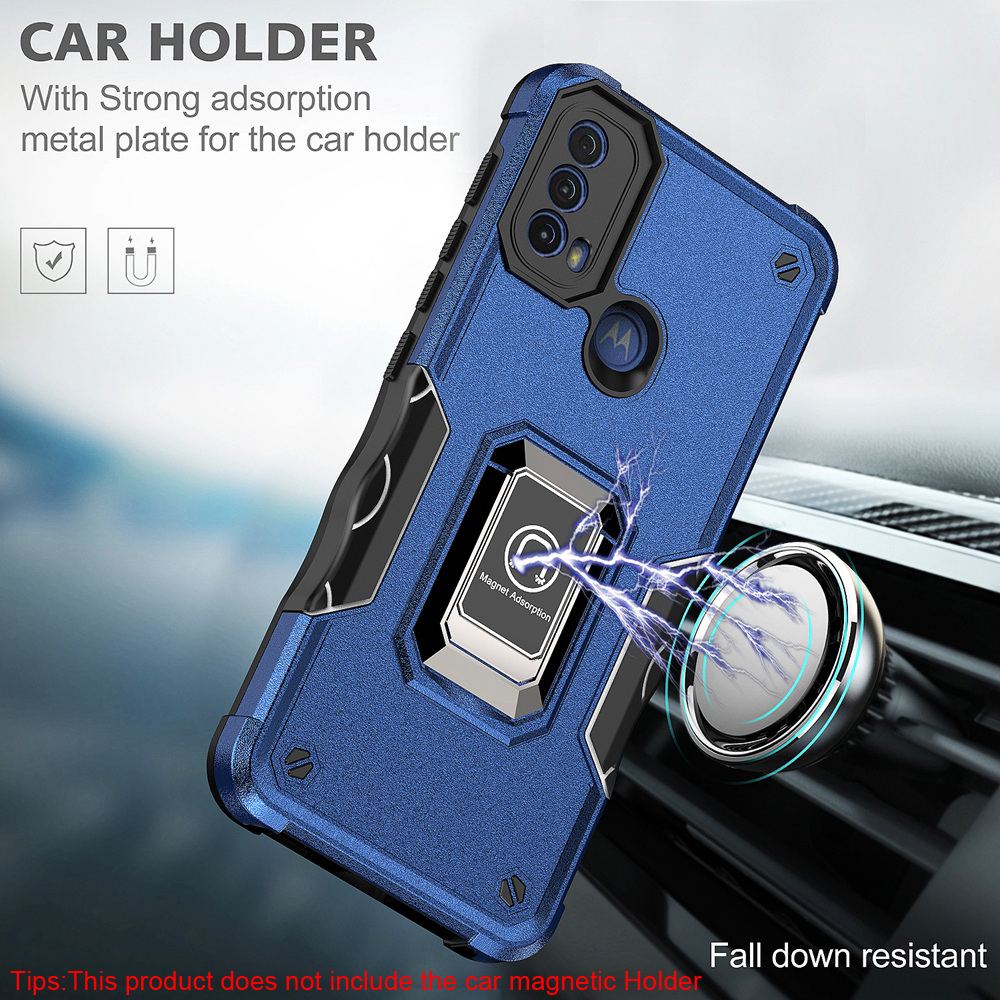 KEYSION Ốp Giáp Chống Sốc Cho Motorola MOTO E40 E30 E20 Ốp Lưng Điện Thoại Có Giá Đỡ Vòng Nhẫn Bằng Silicon + PC Cho MOTO G22 G200 5G G50