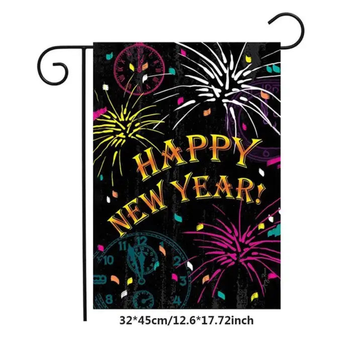 Sealavender 2020 Happy New Year Flag Indoor Outdoor Lawn Garden