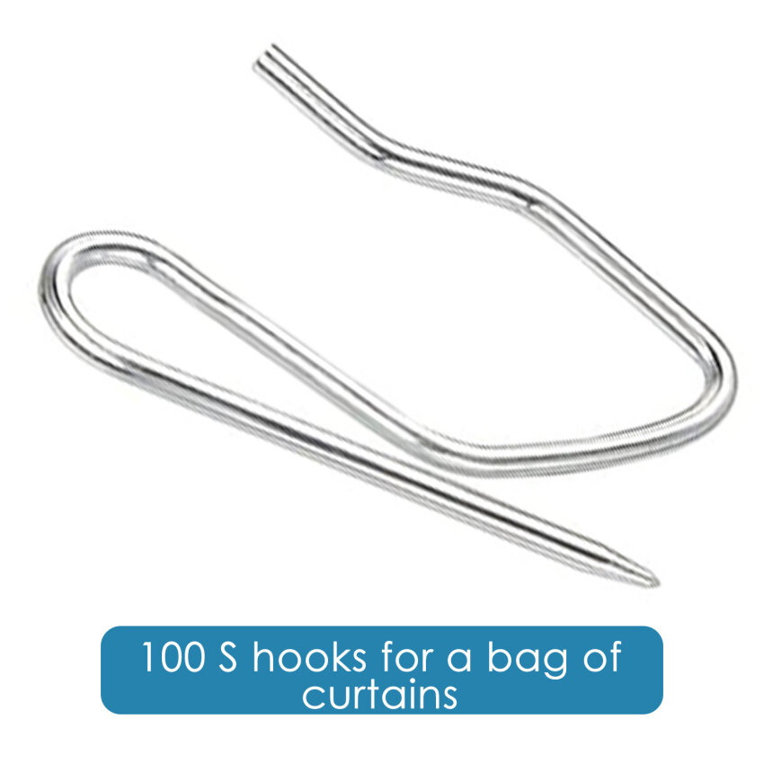 Metal Curtain Hooks, 100curtain Hook Pins, Stainless Steel Hooks, Suitable For Curtains, Shower Curtains, Door Curtains, Silver
