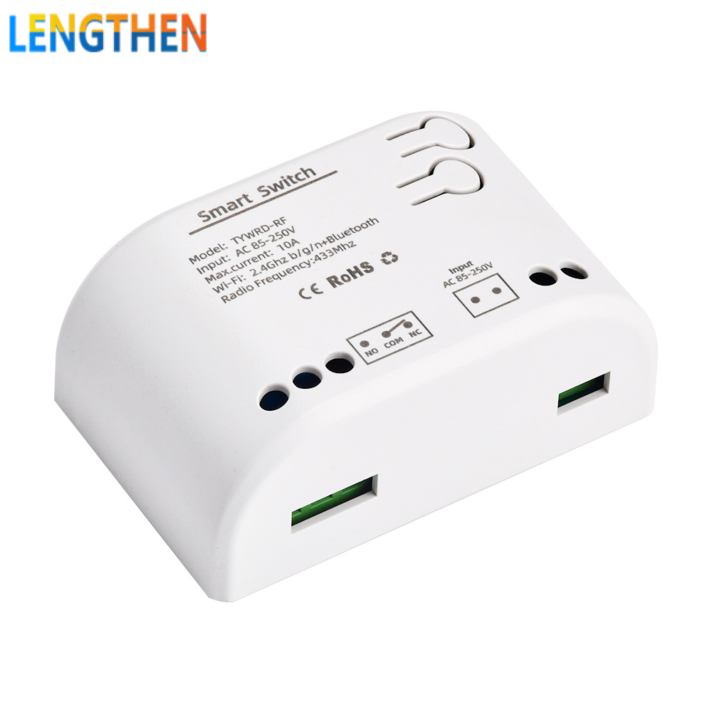 FocusAi  Tuya Mô-đun Công Tắc WiFi Không Dây Điều Khiển Từ Xa Thông Minh Bộ Thu RF 1/2/4CH DC 7-32V 5V 12V 24V 220V 10A Rơle WiFi Tương Thích Với Alexa