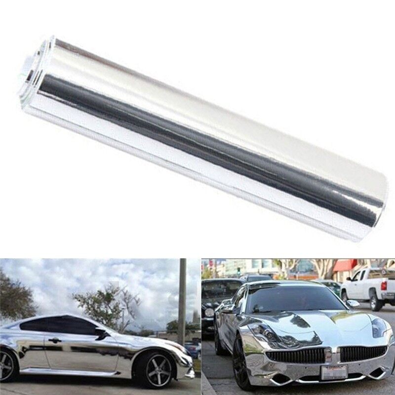 Silver Chrome Mirror Vinyl Wrap Car Sticker Decal UV Protector Adhesion 20*152cm