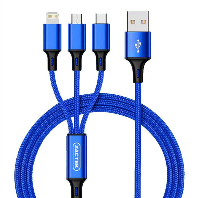 3 in 1 Lightning USB & Android Micro USB Type-C Cables,Mobile Phone Fast Charge Data Cables Compatible with iPhone Samsung Xiaomi Huawei OPPO