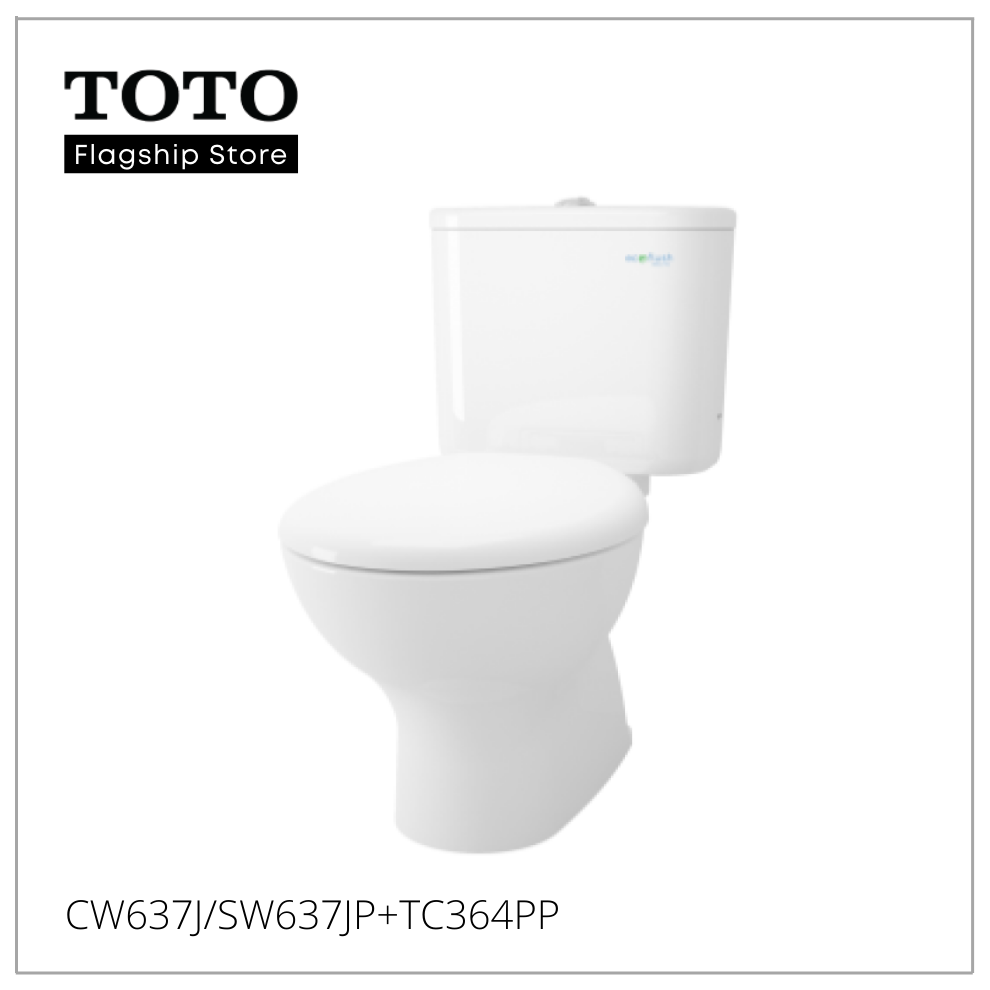 TOTO CW637J/SW637JP Close Coupled Dual Flush (5/3L) Water Closet Set in ...