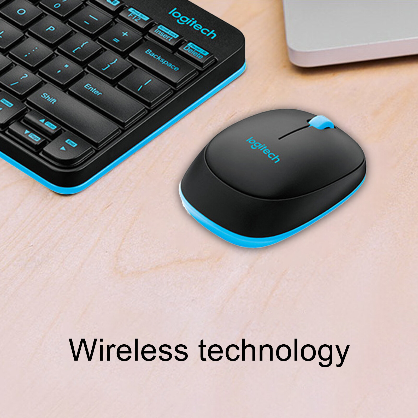Skyloong for Logitech MK245 Portable Splashproof Ergonomic PC Optical Wireless Keyboard Mouse Kit