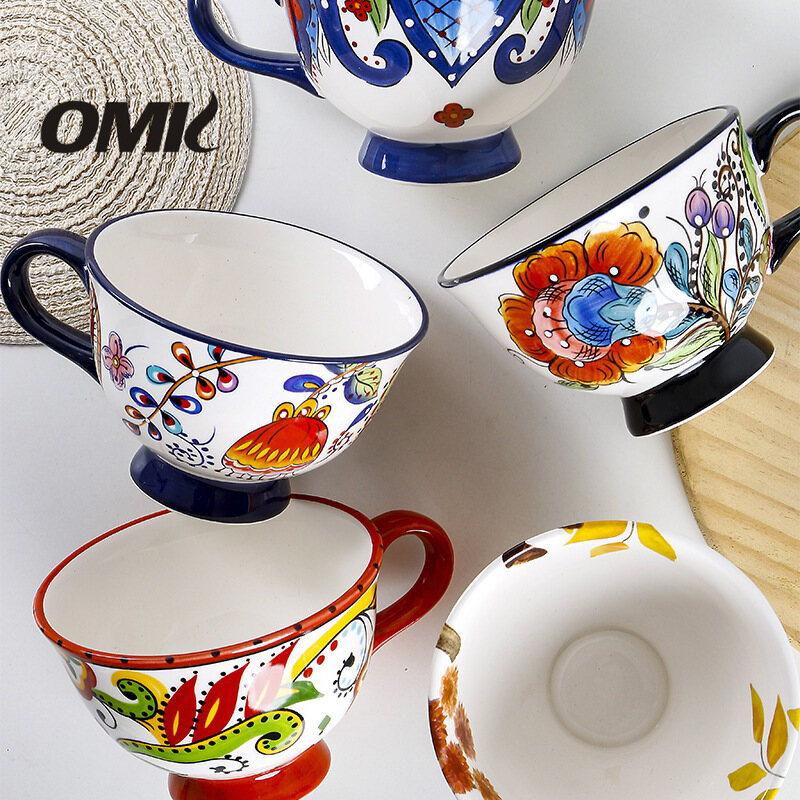 Omk Mỹ gốm 500ml cốc chén ăn sáng cà phê