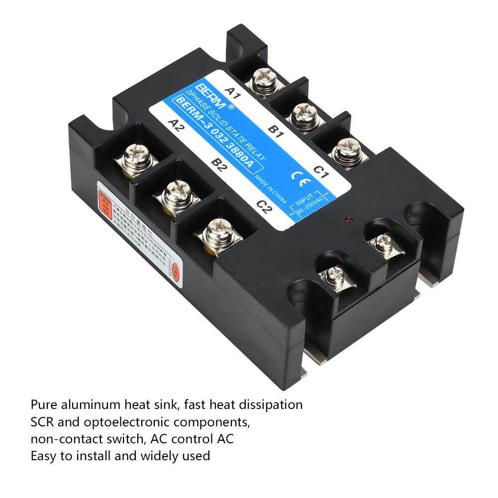 Three Phase Solid State Relay 80-250VAC Input SSR3 AC-AC Electrical Equipment for CNC Machinery，Three Phase Solid State Relay,Relay,Electrical Equipme