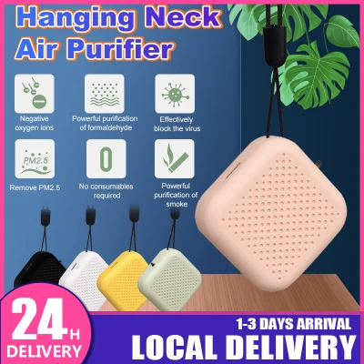 Portable USB Rechargeable Hanging Neck Air Purifier Negative Ion Mini Air Freshener Ionizer Odor Eliminator For Remove Second hand Smoke Air Dust Cooking Odors Pet PM 2.5 Effectively Block The Virus Air Purifier