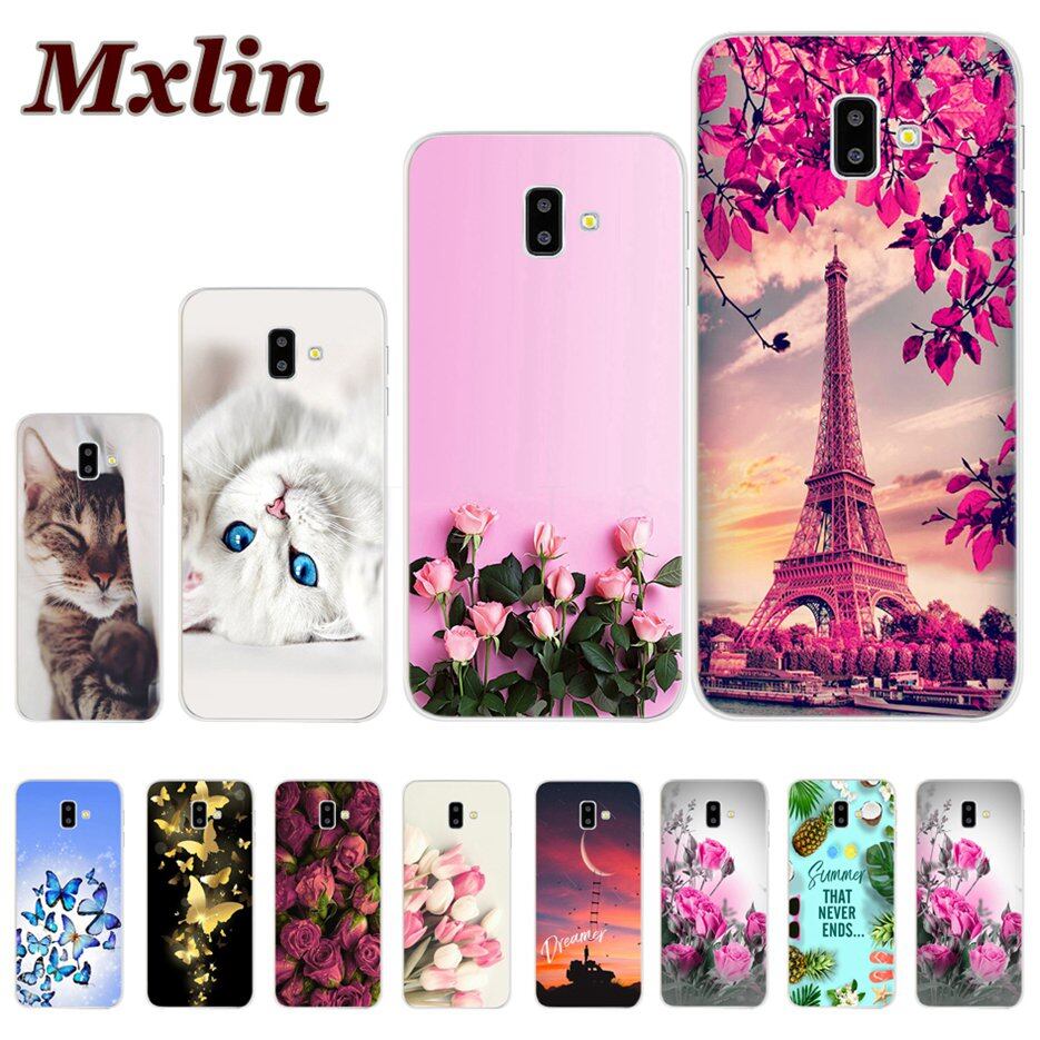 Full Cover For Samsung Galaxy J6+ Case SM-J610F J610G Soft Silicone Cute Painted Phone Casing 6.0''